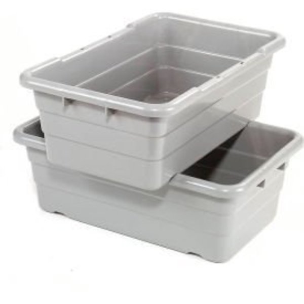Quantum Storage Systems Global Industrial„¢ Cross Stack Nest Tote Tub - 25-1/8 x 16 x 8-1/2 Gray - Pkg Qty 6 TUB2516-8GY
